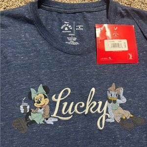 NWT Lucky Brand Women’s L Minnie & Daisy Navy Blue Short Sleeve Shirt Disney